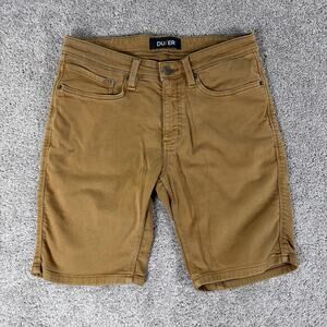 DU/ER Duer Shorts Mens 32 Brown No Sweat Slim Fit N2X Cotton Stretch 5 Pocket